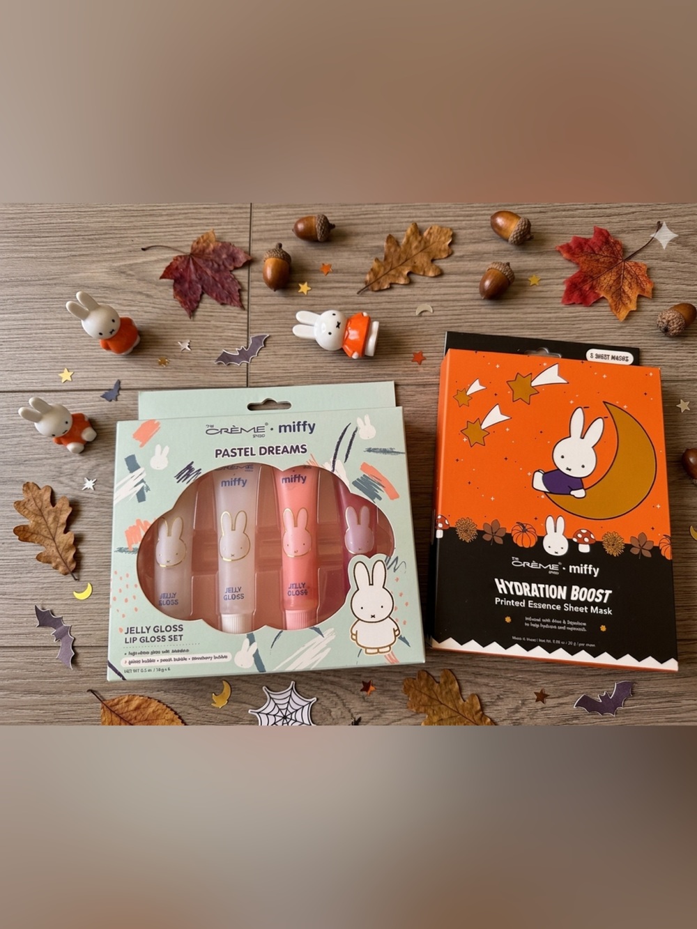 Miffy Hydration Boost Printed Essence Sheet Mask and 4 piece set of lip gloss